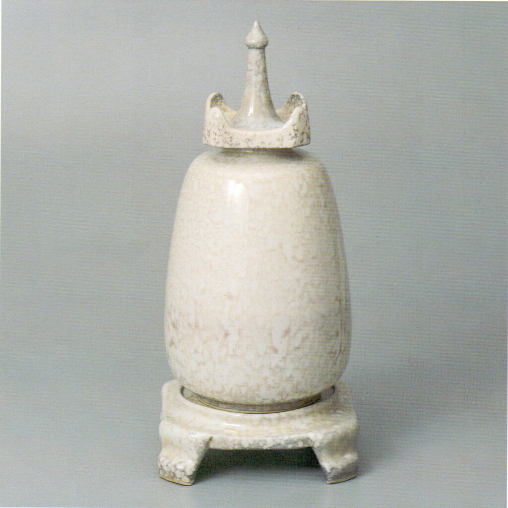 William Houson Taylor's showroom high fired scent bottle on stand.