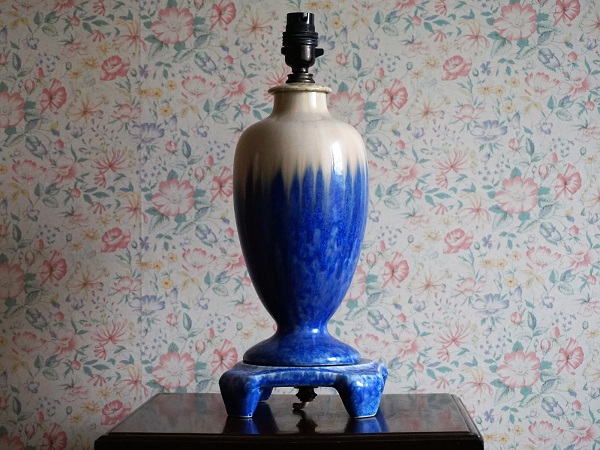 Blue crystalline lamp.