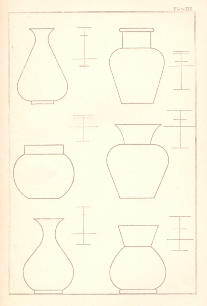 Shape plate for pottery vases taken from the book Elementary Art Teaching by E.R. Taylor, 1890.